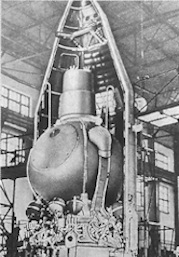 Voskhod spacecraft being prepare for flight in the 1960s